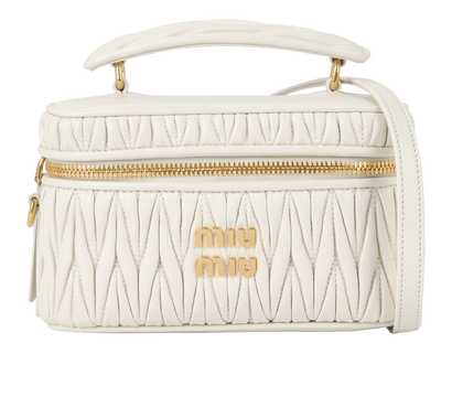Matelasse Vanity Bag, &pound;950, Handbags, White, Leather, Front view